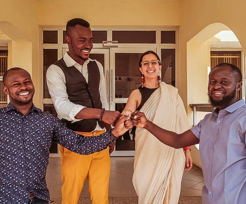 Guests congratulating one another at a NUTM event